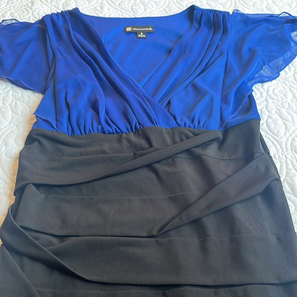 VALERIE BERTINELLI Black and Blue Formal Dress Size 8 - Picture 5 of 12